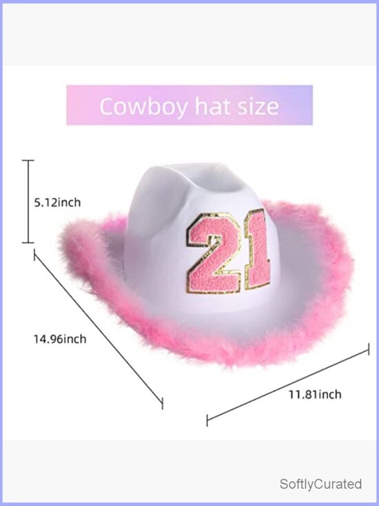 Cowboy Hat with Wide Brim 21st Birthday Party Accessory Sparkly One Size